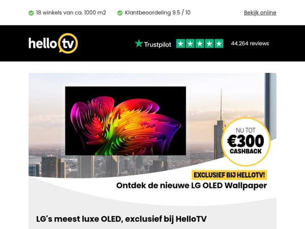 Exclusief bij HelloTV: de nieuwe LG OLED Wallpaper