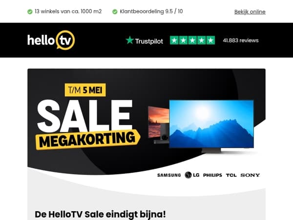 Laatste kans: onze Sale eindigt bijna!