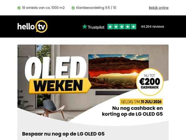 Laatste kans: nu nog korting en cashback op LG OLED G5