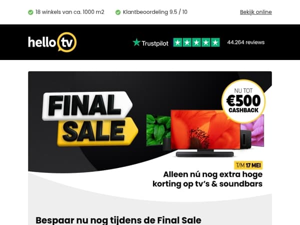 De Final Sale eindigt bijna