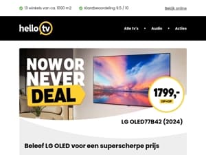 Alleen dit weekend: XXL LG OLED-tv extra scherp geprijsd