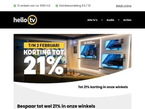 krijg nu tot wel 21% korting in onze winkels