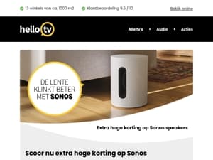 Sonos: nu extra scherp geprijsd én met extra kassakorting!