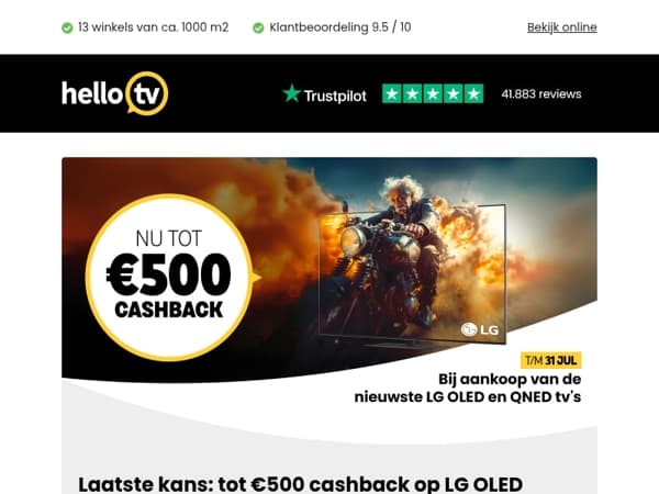 LAATSTE KANS: nu nog cashback op LG OLED