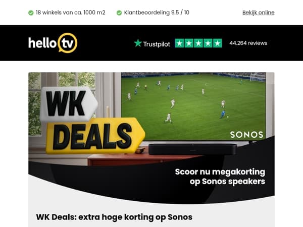Tijdelijk extra hoge korting op Sonos speakers