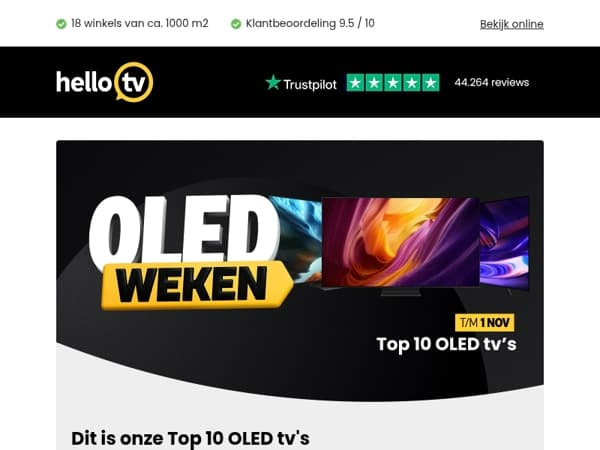 Dit is onze Top 10 OLED tv's