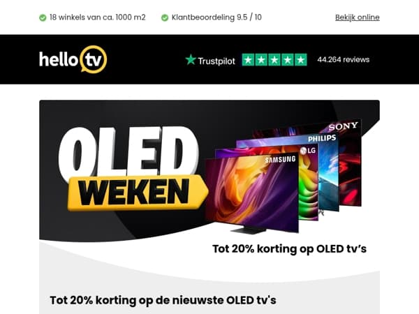 OLED Weken - bespaar tot 20% op jouw nieuwe OLED tv