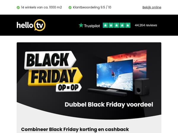 Combineer Black Friday korting én cashback