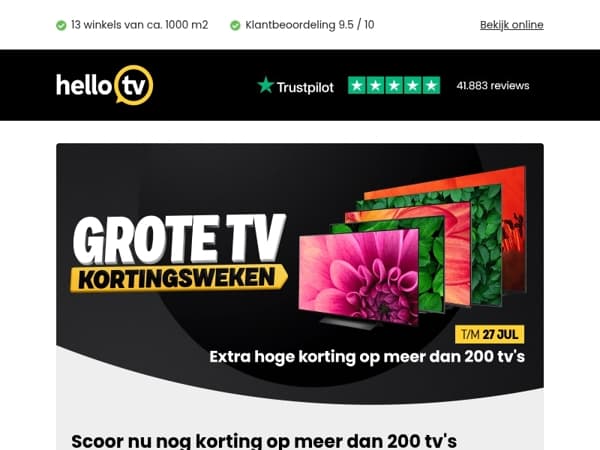 Laatste kans: de Grote TV Kortingsweken eindigen bijna