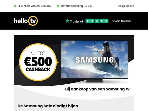 De Samsung Sale eindigt bijna!