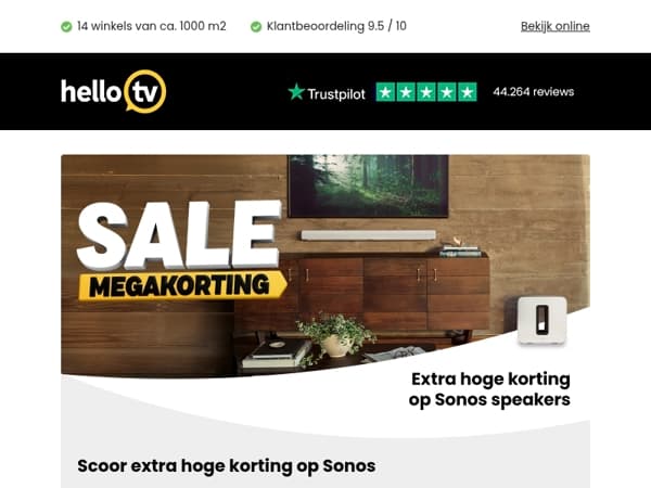 Extra hoge korting op Sonos speakers
