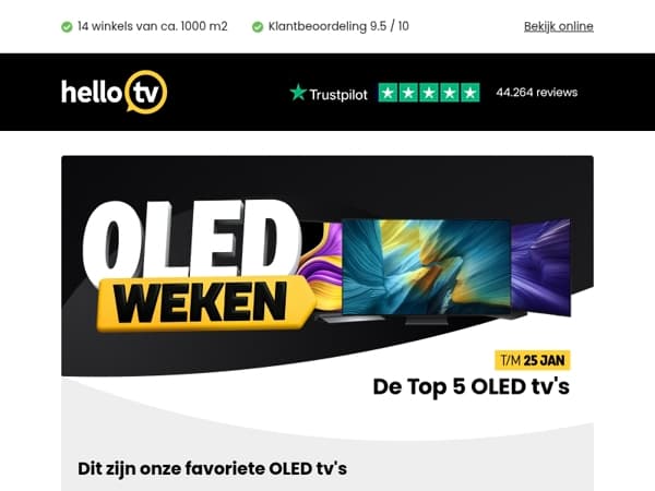 Dit is onze Top5 OLED tv's