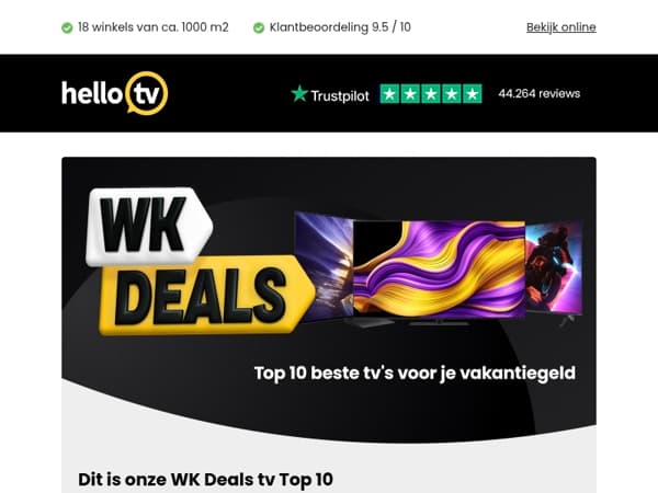 Bekijk onze WK Deals tv Top 10