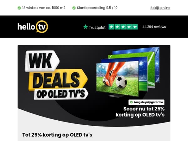 Nu tot 25% korting op OLED tv's