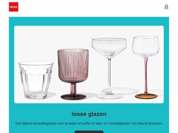 sla nu in: 2+1 gratis op losse glazen