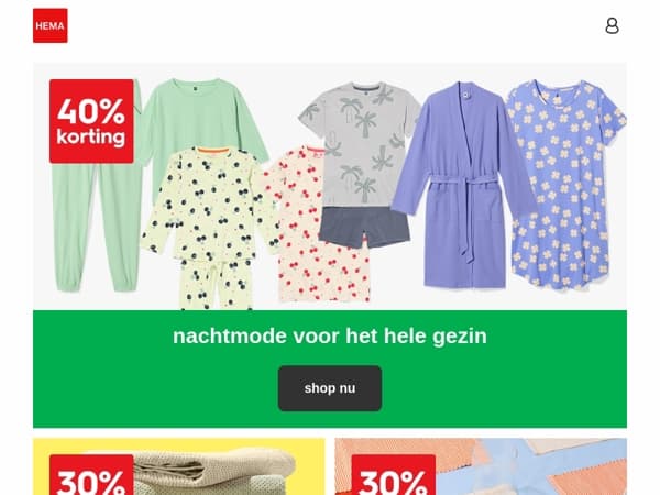 alleen nog dit weekend: 40% korting op nachtmode voor het hele gezin 🐣 🐰