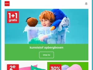 1+1 gratis op kunststof opbergboxen | opgeruimd staat netjes