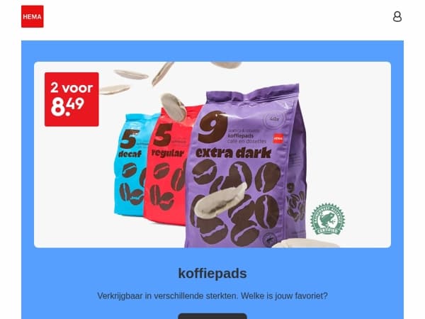 nog maar 4 dagen geldig: nu 2 voor 8.49 op koffiepads en meer
