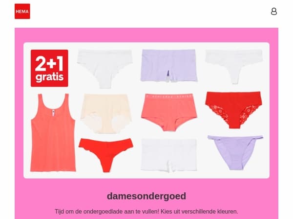 nu 2+1 gratis op damesondergoed | vul de ondergoedlade