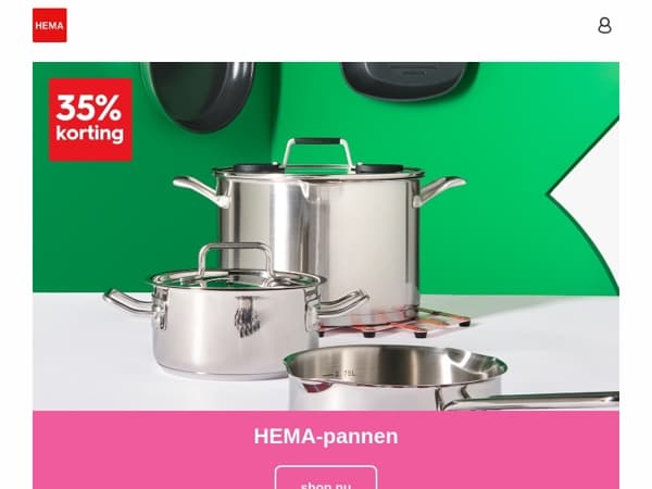 35% korting op HEMA-pannen en nog veel meer 👀