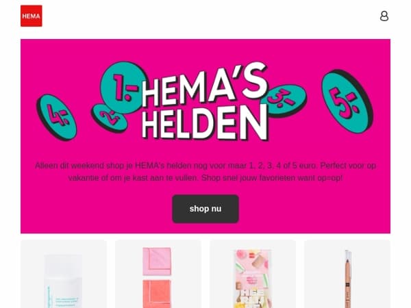 alleen dit weekend: kortingen op HEMA's helden, badtextiel, strandlakens en nog meer