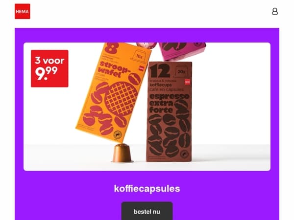 nu 3 voor 9.99 op koffiecapsules