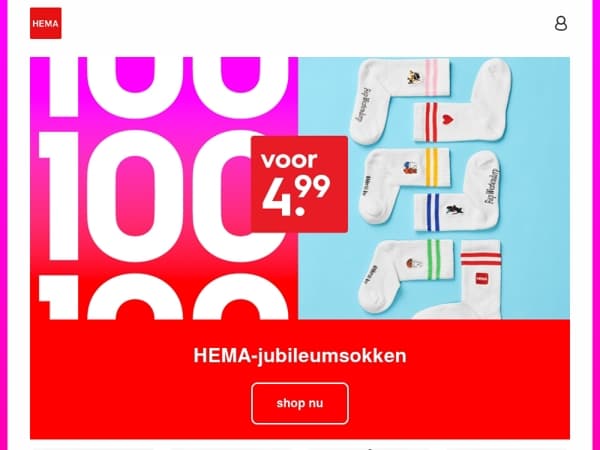 alleen dit weekend: jubileumsokken voor 4.99 en nog meer aanbiedingen