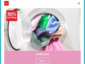bekijk nog snel alle aanbiedingen van deze week | 30% korting op badtextiel