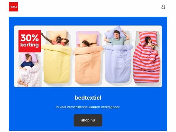 alleen dit weekend: 30% korting op bedtextiel