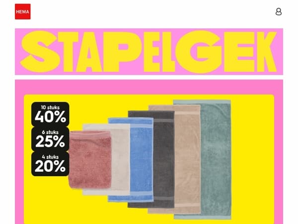 laatste dagen: tot 40% korting op badtextiel | stapelen maar!