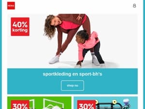 fris het nieuwe jaar in | 40% korting op sportkleding en sport-bh's