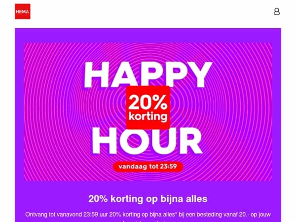🔊 alleen vanavond: 20% korting op bijna alles | tot 23:59 uur