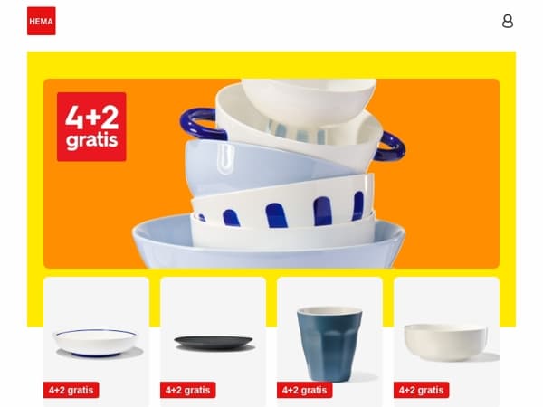 alleen dit weekend: 4+2 gratis op servies en nog veel meer aanbiedingen