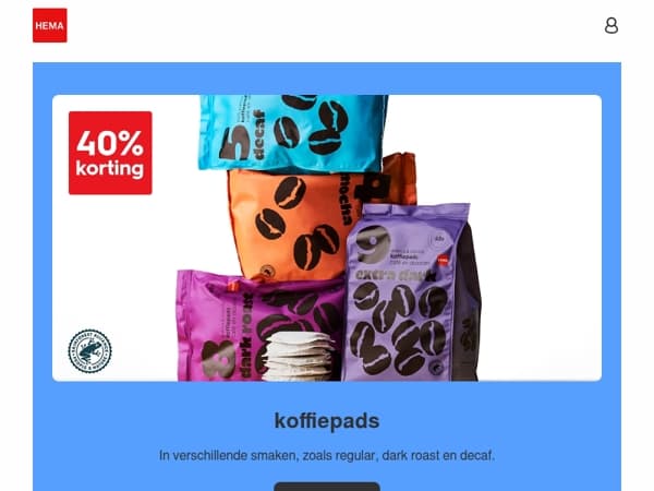jouw koffiemoment met 40% korting ☕