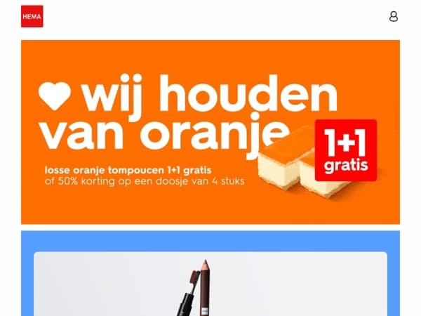 wij houden van oranje: 1+1 gratis op tompoucen