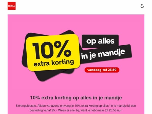 🎁 10% extra korting op alles in je mandje