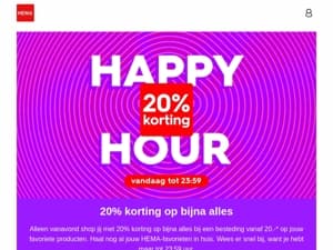 🚨 alleen vanavond: 20% korting op bijna alles | tot 23:59 uur