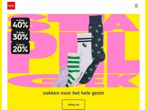tot 40% korting op sokken voor het hele gezin | shop alle stapelgekke aanbiedingen