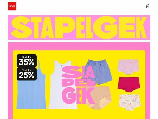 alleen dit weekend: stapelkorting tot 35% korting op ondergoed