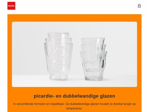 speciaal voor jou: 2+1 gratis op picardie- en dubbelwandige glazen