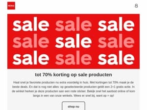 nu tot 70% korting op sale producten ⏰
