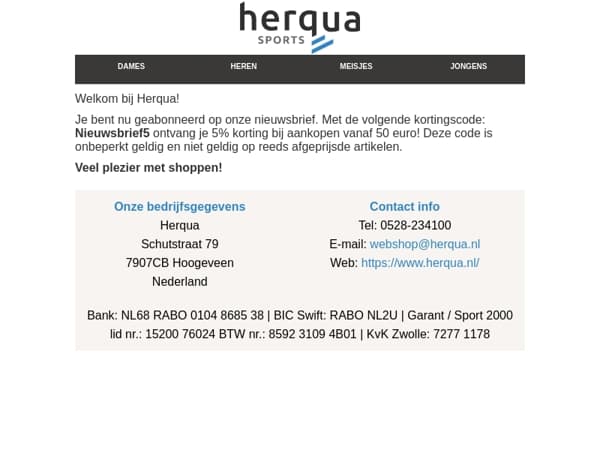 Nieuwsbrief inschrijving gelukt