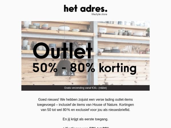Nieuw in de outlet: House of Nature tot 80% korting 🔥