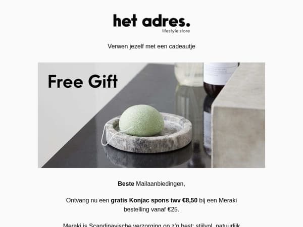 🎁 Cadeautje voor jou? Alleen deze week bij je Meraki bestelling!