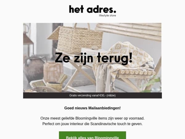 🌟 Terug op voorraad: Jouw Bloomingville favorieten zijn er weer!