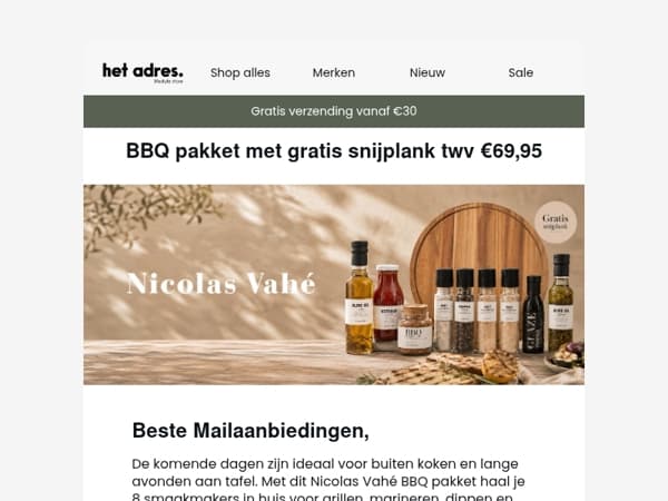 BBQ weer: gratis snijplank t.w.v. €69,95