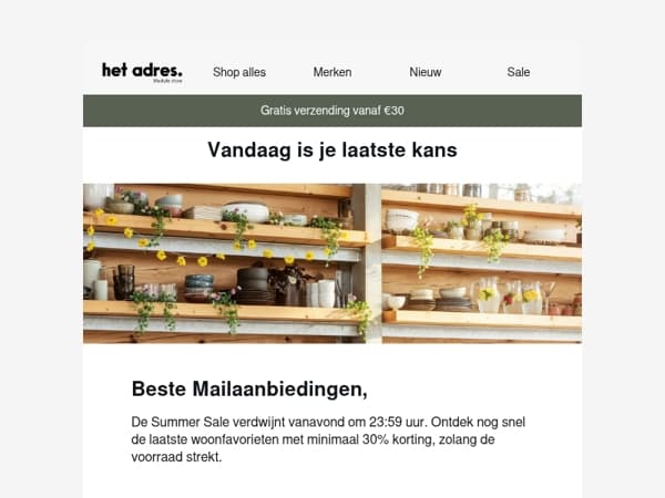 Alleen vandaag nog: Summer Sale eindigt om 23:59 uur ☀️