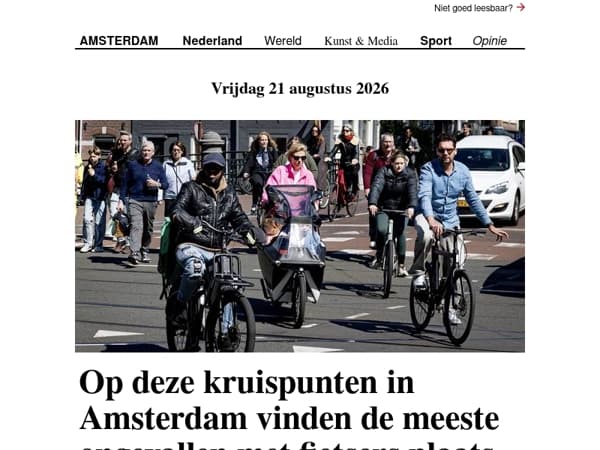 Op deze kruispunten in Amsterdam vinden de meeste ongevallen met fietsers plaats | Buurthuis in Flevopark grotendeels verwoest door brand | 5x Romeinse specialiteiten in Amsterdam
