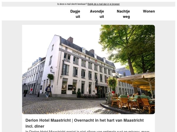 Overnacht in het hart van Maastricht inclusief diner