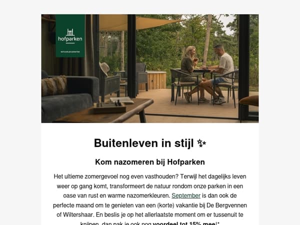 Nog niet klaar voor de herfst? Verleng je zomer bij Hofparken ☀️